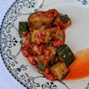 Our homemade Kimchi on a plate